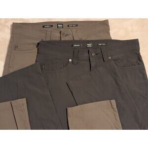 Prana Men's Stretch Zion Standard Fit Pants 31x28 Bundle of 2 Tan Gray Hiking